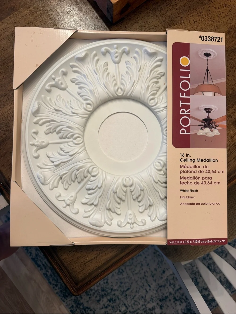 NIB 16 in. White Decorative Ceiling Medallion